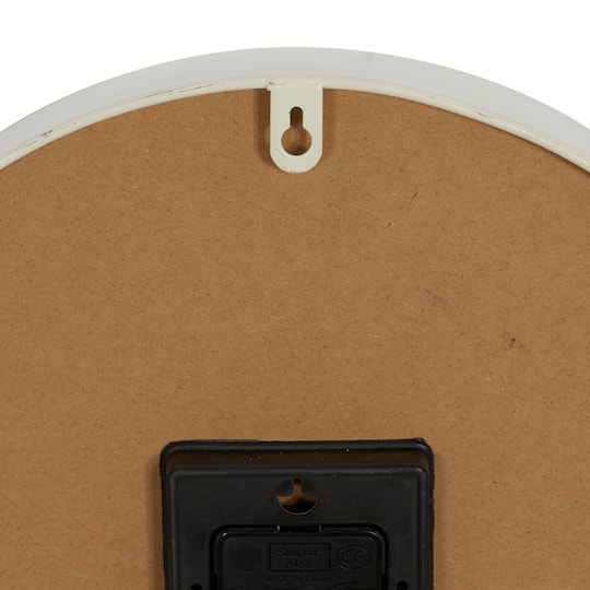 White Metal Farmhouse Wall Clock, 14" x 14" x 3"